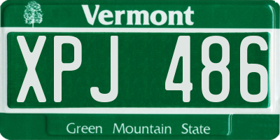 VT license plate XPJ486