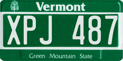 VT license plate XPJ487