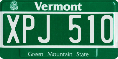 VT license plate XPJ510