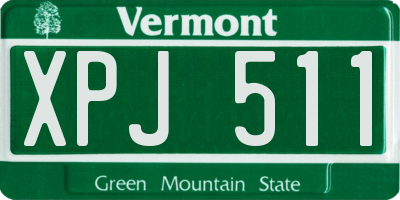 VT license plate XPJ511