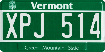 VT license plate XPJ514