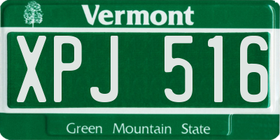 VT license plate XPJ516