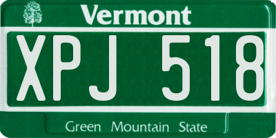 VT license plate XPJ518