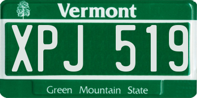 VT license plate XPJ519