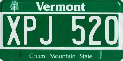 VT license plate XPJ520