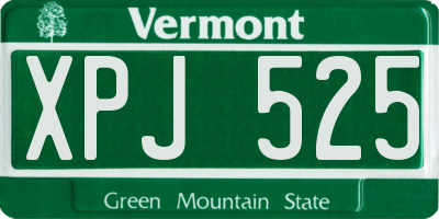 VT license plate XPJ525