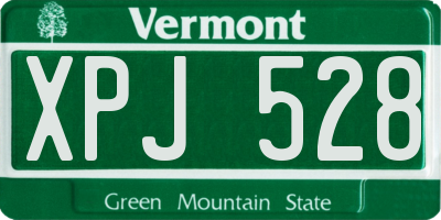 VT license plate XPJ528