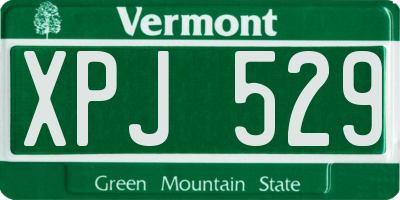 VT license plate XPJ529