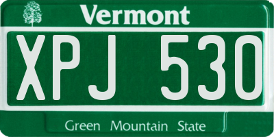 VT license plate XPJ530