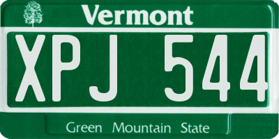 VT license plate XPJ544