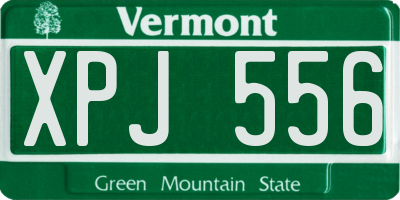 VT license plate XPJ556