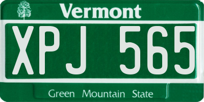 VT license plate XPJ565