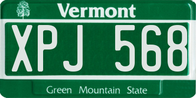 VT license plate XPJ568