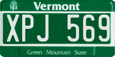 VT license plate XPJ569