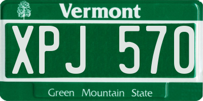 VT license plate XPJ570