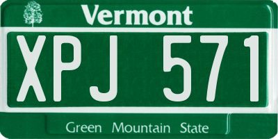 VT license plate XPJ571