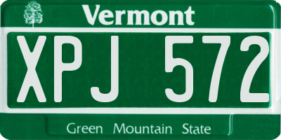 VT license plate XPJ572