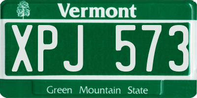 VT license plate XPJ573