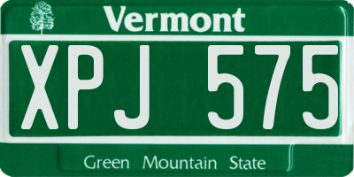 VT license plate XPJ575
