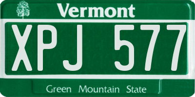 VT license plate XPJ577