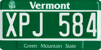VT license plate XPJ584