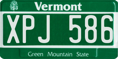 VT license plate XPJ586