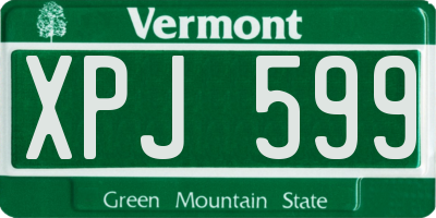 VT license plate XPJ599