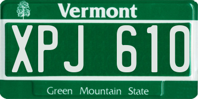 VT license plate XPJ610