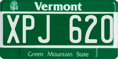 VT license plate XPJ620