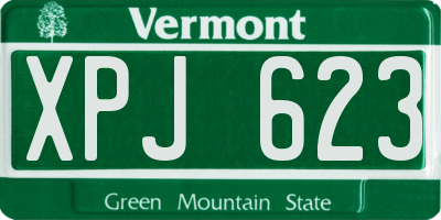 VT license plate XPJ623