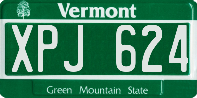VT license plate XPJ624