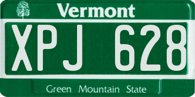VT license plate XPJ628