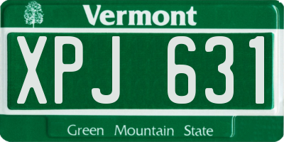 VT license plate XPJ631