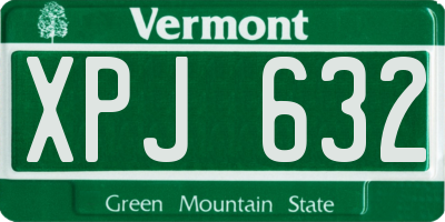 VT license plate XPJ632