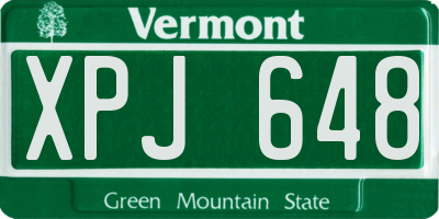 VT license plate XPJ648