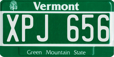 VT license plate XPJ656