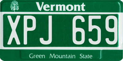 VT license plate XPJ659