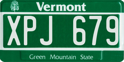 VT license plate XPJ679