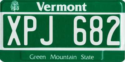 VT license plate XPJ682