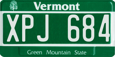 VT license plate XPJ684