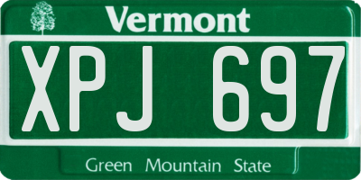 VT license plate XPJ697