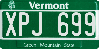 VT license plate XPJ699