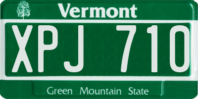 VT license plate XPJ710
