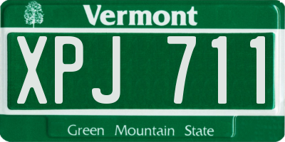 VT license plate XPJ711