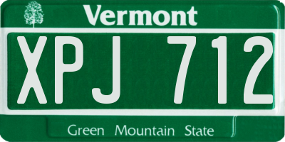 VT license plate XPJ712