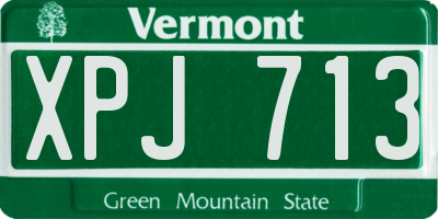 VT license plate XPJ713