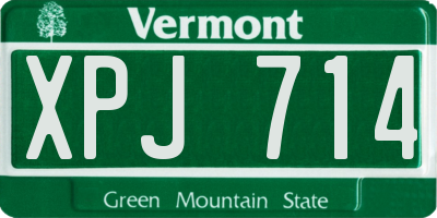 VT license plate XPJ714
