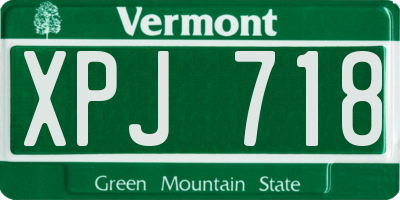 VT license plate XPJ718