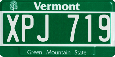 VT license plate XPJ719