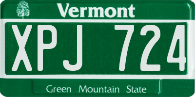 VT license plate XPJ724